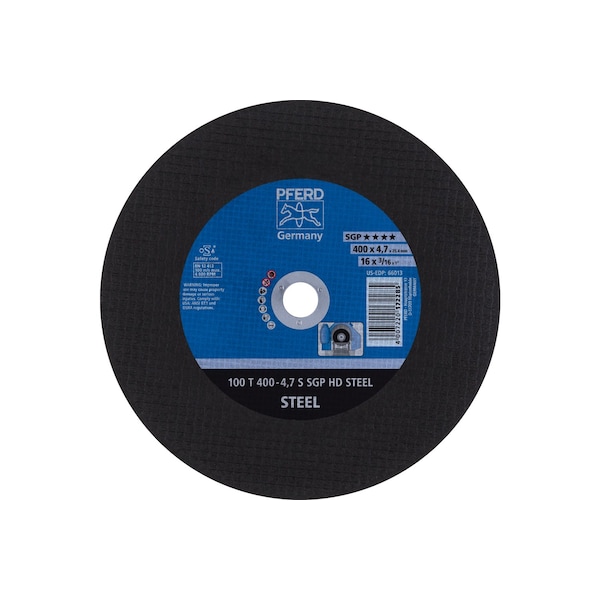 Pferd Abrasive Cut-Off Wheel, 16 in Dia, 3/16 in Thick, 1 in Arbor Hole Size, Aluminum oxide A, 24 Grit 66013 - main